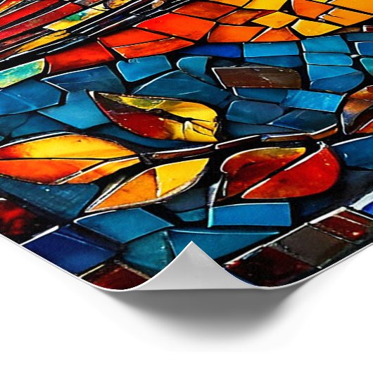 Niedlicher Mosaikvogel Poster (Ecke)