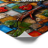 Niedlicher Mosaikvogel Poster (Ecke)
