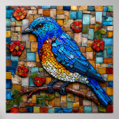Niedlicher Mosaikvogel Poster (Vorne)