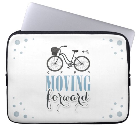 Niedlicher Motivierend Behalt mit dem Fahrrad vorw Laptopschutzhülle (Vorderseite)