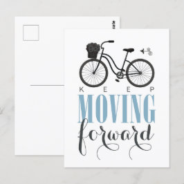 Niedlicher Motivierend Behalt mit dem Fahrrad vorw Postkarte