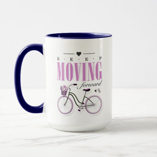 Niedlicher Motivierend Behalt mit dem Fahrrad vorw Tasse (Links)