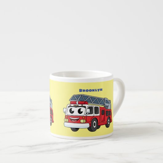 Niedlicher Motor Cartoon Espressotasse (Vorderseite Rechts)