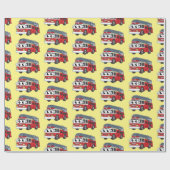 Niedlicher Motor Cartoon Geschenkpapier (Flach)