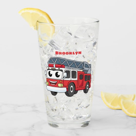 Niedlicher Motor Cartoon Glas (Vorderseite Ice)