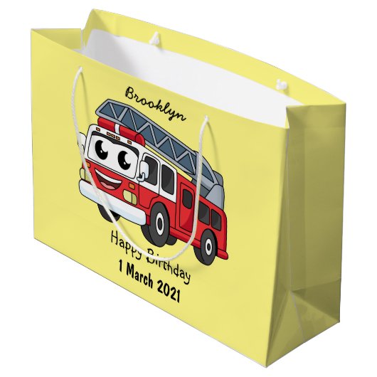 Niedlicher Motor Cartoon Große Geschenktüte (Rückseite Schrägansicht)