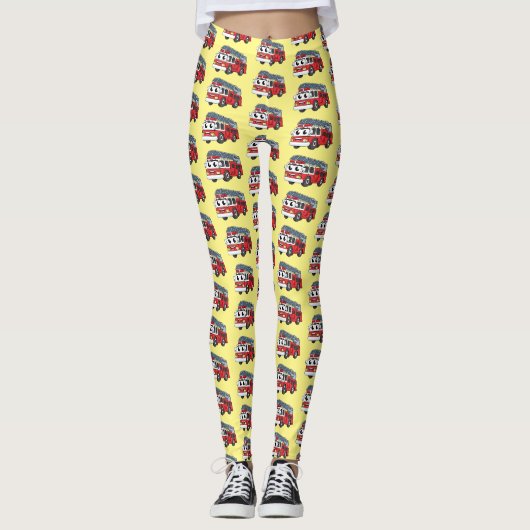 Niedlicher Motor Cartoon Leggings (Vorderseite)