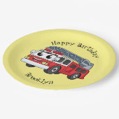 Niedlicher Motor Cartoon Pappteller (Schrägansicht)