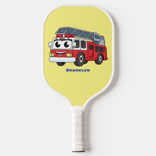 Niedlicher Motor Cartoon Pickleball Schläger (Vorderseite)