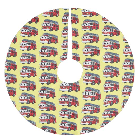 Niedlicher Motor Cartoon Polyester Weihnachtsbaumdecke (Vorderseite)