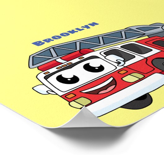 Niedlicher Motor Cartoon Poster (Ecke)