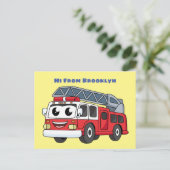 Niedlicher Motor Cartoon Postkarte (Stehend Vorderseite)
