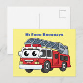 Niedlicher Motor Cartoon Postkarte (Vorne/Hinten)