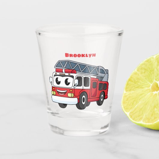 Niedlicher Motor Cartoon Schnapsglas (Vorderseite)