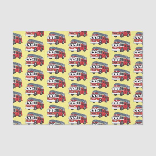 Niedlicher Motor Cartoon Seidenpapier (Vorderseite)