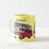Niedlicher Motor Cartoon Zweifarbige Tasse (Vorderseite Links)