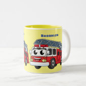 Niedlicher Motor Cartoon Zweifarbige Tasse (VorderseiteRechts)