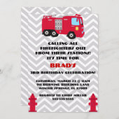 Niedlicher Motor für Feuerwehrfahrzeuge Einladung (Vorne/Hinten)