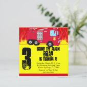 Niedlicher Motor für Feuerwehrfahrzeuge Einladung (Stehend Vorderseite)