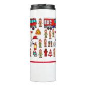 Niedlicher Motor mit Rotem Feuer und Feuerwehr Thermosbecher (Rückseite)