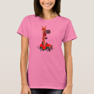 Niedlicher motorisierter Cartoon Pferdefrauen T -  T-Shirt