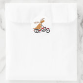 Niedlicher Motorrad-Cartoon Runder Aufkleber (Tasche)