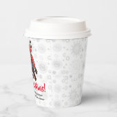 Niedlicher Motorradfahrer Santa Snowflakes Paper C Pappbecher (Links)