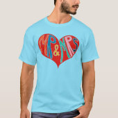 Niedlicher Mr. und Mrs. Red Heart Shape Graphic T-Shirt (Vorderseite)