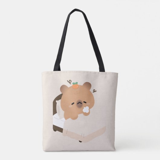 Niedlicher müder Capybara Tasche (Rückseite)