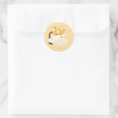 Niedlicher müder Corgi Runder Aufkleber (Tasche)