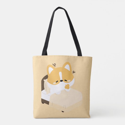 Niedlicher müder Corgi Tasche (Rückseite)