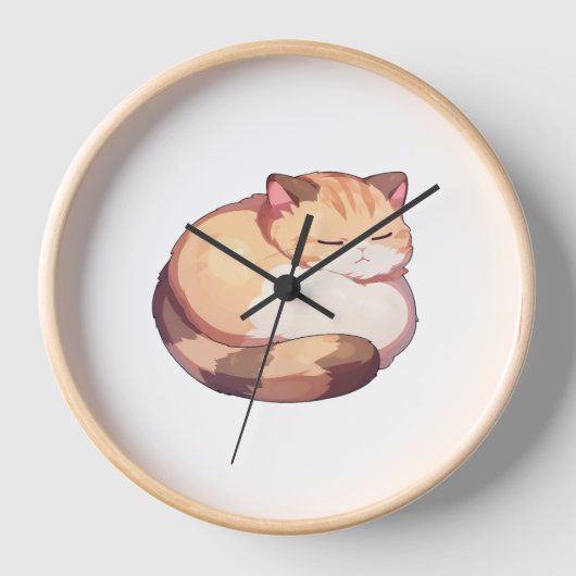 Niedlicher Munchkin Cat Sleeping Classic T - Shirt Uhr (Vorderseite)