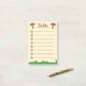 Niedlicher Mushroom-Aufzug zu tun Post-it Klebezettel (Auf Schreibtisch)