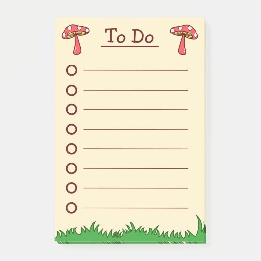 Niedlicher Mushroom-Aufzug zu tun Post-it Klebezettel (Vorderseite)