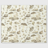 Niedlicher Mushroom Frosch Schneckenwald Beige Mus Geschenkpapier (Flach)