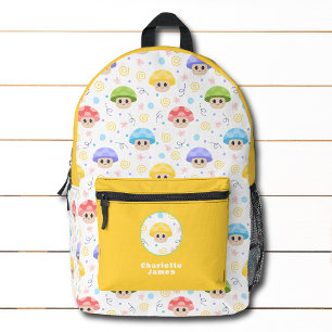 Niedlicher Mushroom Kinder Cartoon Personalisierte Bedruckter Rucksack