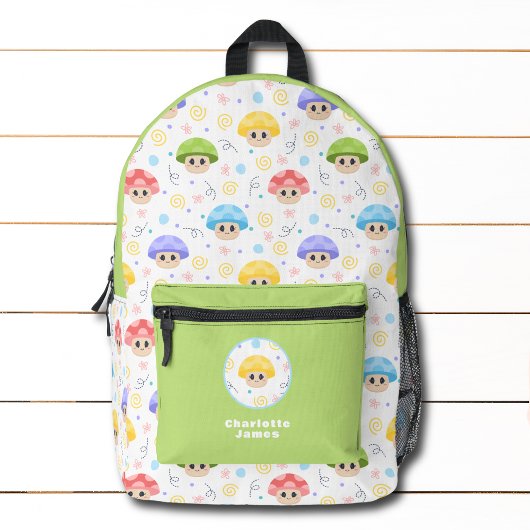 Niedlicher Mushroom Kinder Cartoon Personalisierte Bedruckter Rucksack