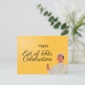 Niedlicher muslimischer Junge und Mädchen Eid Muba Postkarte (Stehend Vorderseite)