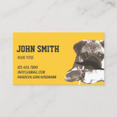 Niedlicher Mustache Mops Schlicht Gold Visitenkarte (Vorderseite)