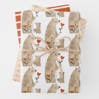 Niedlicher Muttertag des Polarbären Geschenkpapier Set