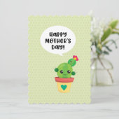 Niedlicher Muttertag Kawaii Cactus Family Feiertagskarte (Stehend Vorderseite)