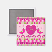 Niedlicher Muttertag Magnet mit Vögeln, Herz, Text (Vorderseite/Rückseite)