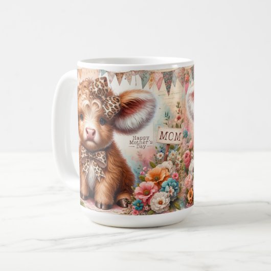 Niedlicher Muttertag/Mutterkühe Kaffeetasse (Vorderseite Links)