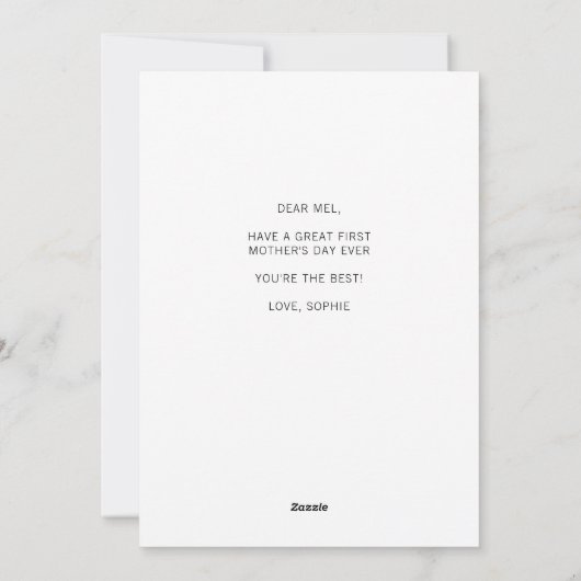 Niedlicher Muttertag Personalisiert Feiertagskarte (Rückseite)