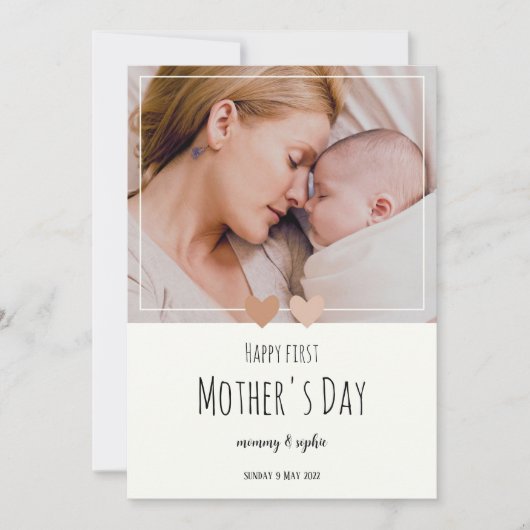 niedlicher Muttertag Personalisiert Feiertagskarte (Vorderseite)