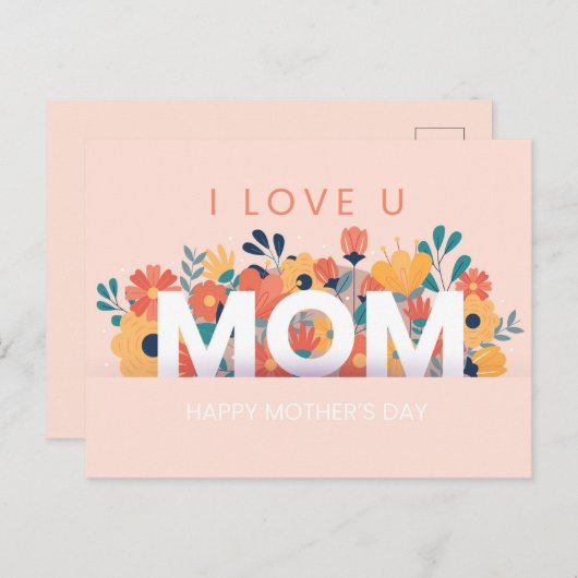 Niedlicher Muttertag Postkarte (Vorne/Hinten)
