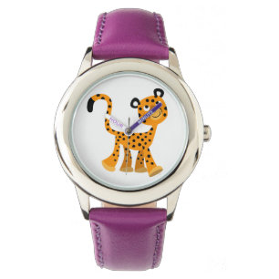 Niedlicher mutwilliger Cartoon Cheetah Watch Armbanduhr