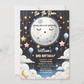 niedlicher Nachthimmel am 2. Geburtstag Einladung (Vorderseite)