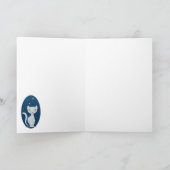 Niedlicher Nachthimmel Cartoon Sonniger Text Benut Karte (Innenseite)