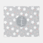 Niedlicher Nachthimmel mit benutzerdefiniertem Mon Fleecedecke (Vorderseite (Horizontal))
